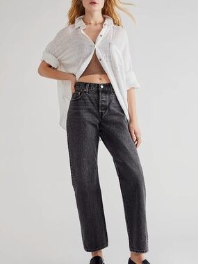 Free People Levi 90's 501 Black Jeans Denim Size 28 Skinny Pant (X)